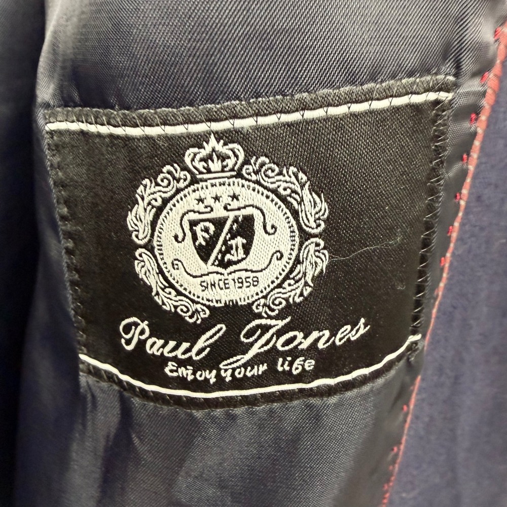 Paul Jones Mens Navy Blue Linen Blend 2-Button Blazer Jacket 2XL PJ0044-1 - Picture 4 of 7